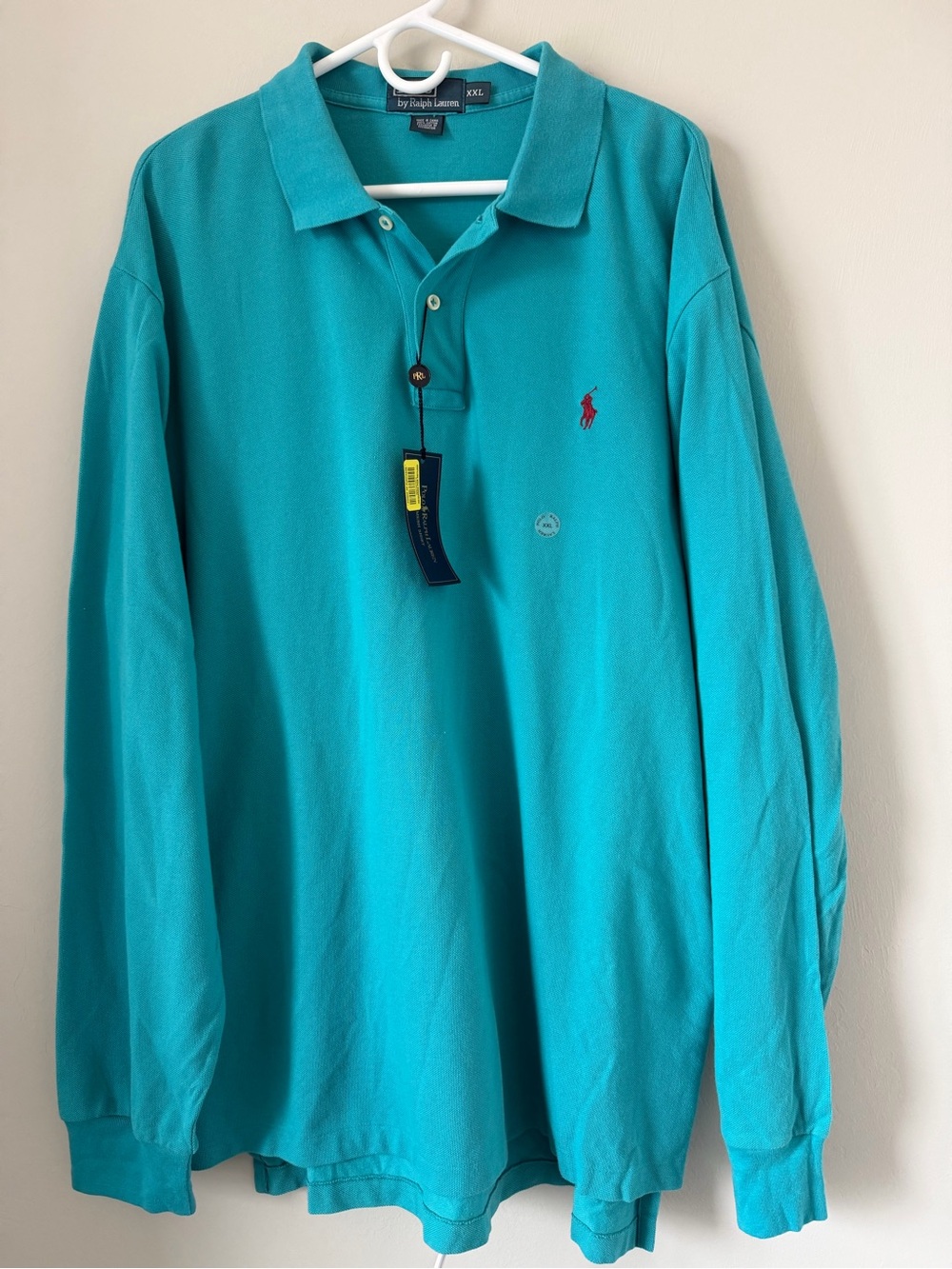 Ralph Lauren Long-Sleeve Polo in Teal with Red Pony